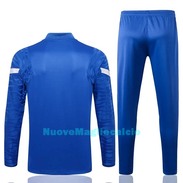 Barcellona Tute Felpe da Allenamento Uomo 1/4-Zip 2022-23 Bianca Blu