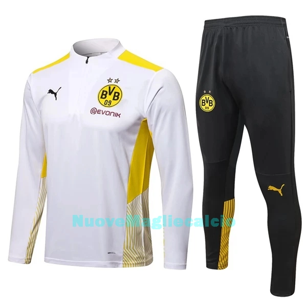 BVB Borussia Dortmund Tute Felpe da Allenamento Uomo 1/4-Zip 2022-23 Bianca