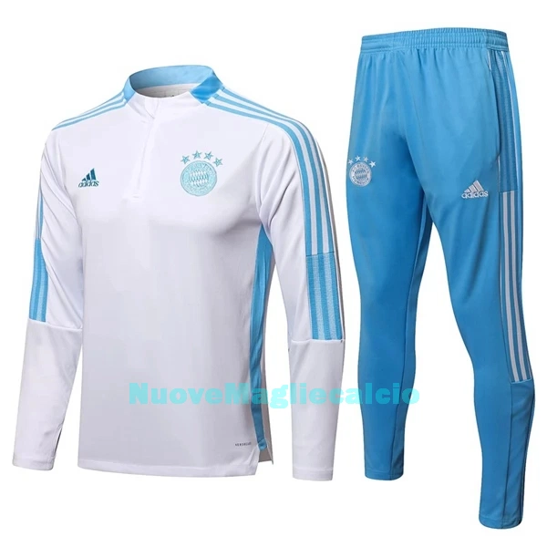 FC Bayern Monaco Tute Felpe da Allenamento Uomo 1/4-Zip 2022-23 Bianco Blu