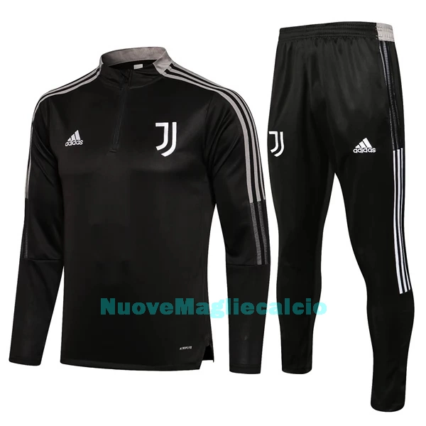 Juventus Tute Felpe da Allenamento Bambino 1/4-Zip 2022-23 Grigio Scuro