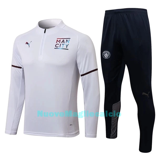 Manchester City Tute Felpe da Allenamento Uomo 1/4-Zip 2022-23 Bianca