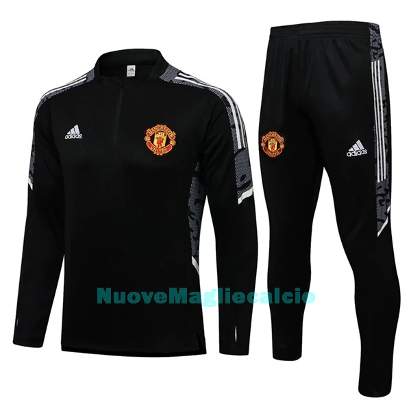 Manchester United Champions League Tute Felpe da Allenamento Uomo 1/4-Zip 2022-23 Bianca Nera