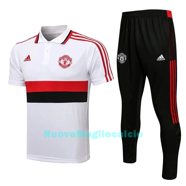 Manchester United Polo da Allenamento Uomo 2022-23 Bianco Nero Rosso