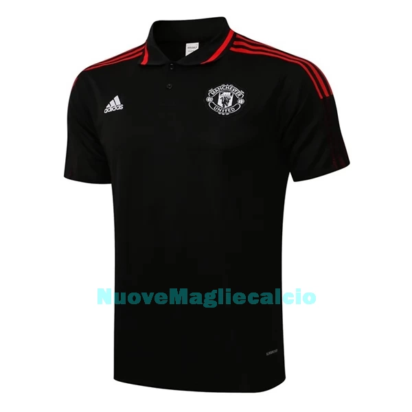 Manchester United Polo da Allenamento Uomo 2022-23 Nero Rosso Nero