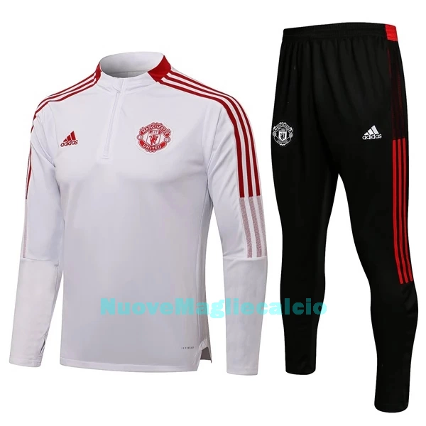 Manchester United Tute Felpe da Allenamento Bambino 1/4-Zip 2022-23 Bianca