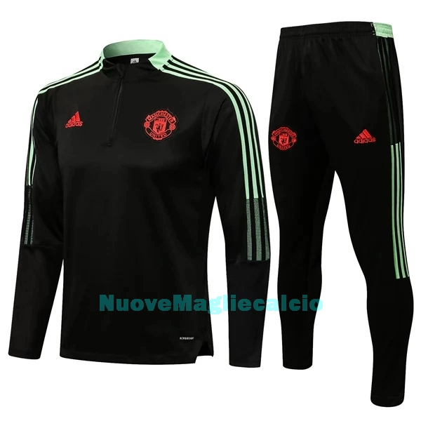 Manchester United Tute Felpe da Allenamento Bambino 1/4-Zip 2022-23 Nera