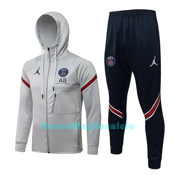 Paris Saint-Germain Felpe con Cappuccio da Allenamento Uomo 2022-23 Grigio Chiaro