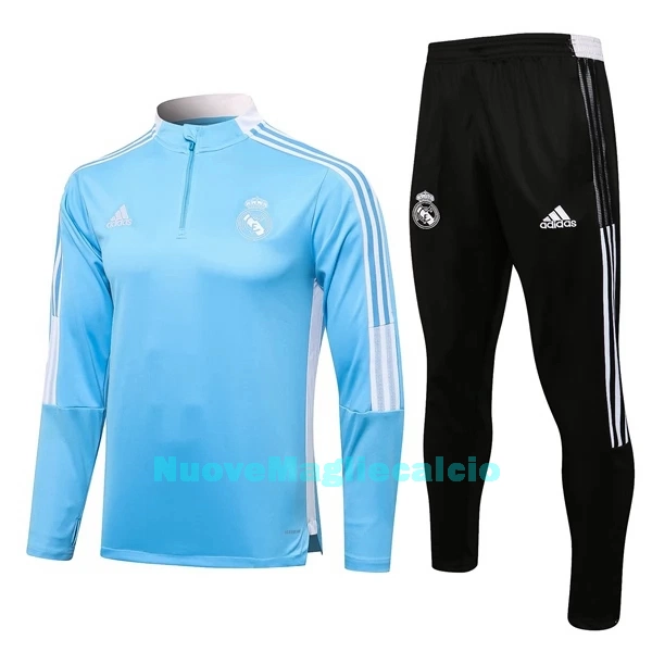 Real Madrid Tute Felpe da Allenamento Bambino 1/4-Zip 2022-23 Azzurra