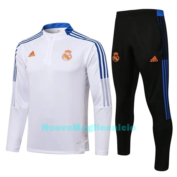 Real Madrid Tute Felpe da Allenamento Uomo 1/4-Zip 2022-23 Bianco Blu