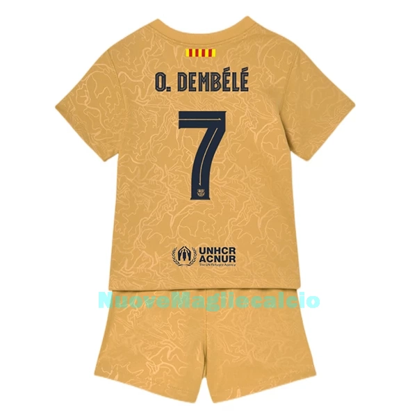 Completo calcio Barcellona O. Dembele 7 Bambino Secondo 2022-23