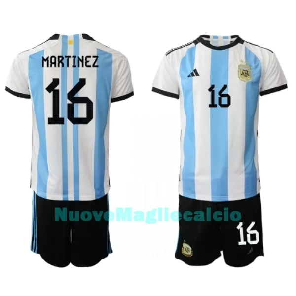 Completo calcio Argentina Lisandro Martinez 16 Bambino Primo Mondiali 2022