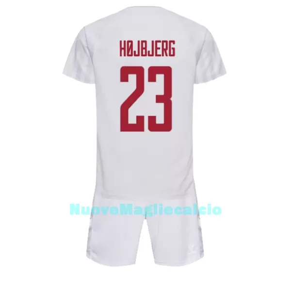 Completo calcio Danimarca Pierre-Emile Hojbjerg 23 Bambino Secondo Mondiali 2022