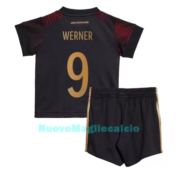 Completo calcio Germania Timo Werner 9 Bambino Secondo Mondiali 2022