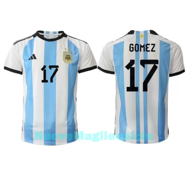 Maglia Argentina Alejandro Gomez 17 Uomo Primo Mondiali 2022