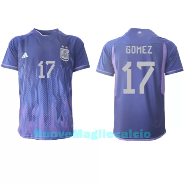 Maglia Argentina Alejandro Gomez 17 Uomo Secondo Mondiali 2022