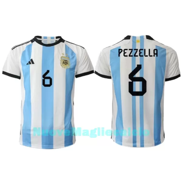 Maglia Argentina German Pezzella 6 Uomo Primo Mondiali 2022