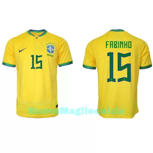 Maglia Brasile Fabinho 15 Uomo Primo Mondiali 2022