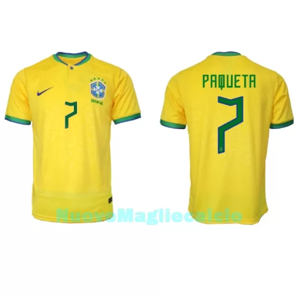 Maglia Brasile Lucas Paqueta 7 Uomo Primo Mondiali 2022