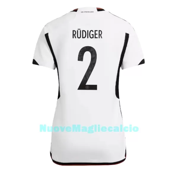 Maglia Germania Antonio Rudiger 2 Donna Primo Mondiali 2022