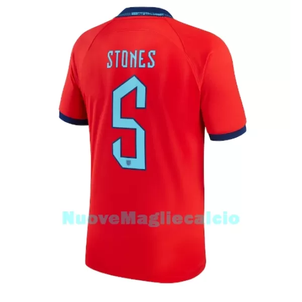 Maglia Inghilterra John Stones 5 Uomo Secondo Mondiali 2022