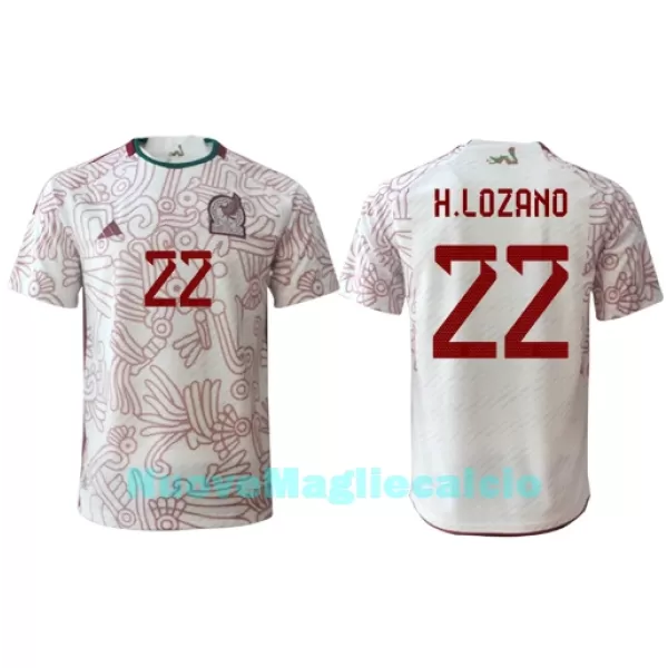 Maglia Messico Hirving Lozano 22 Uomo Secondo Mondiali 2022