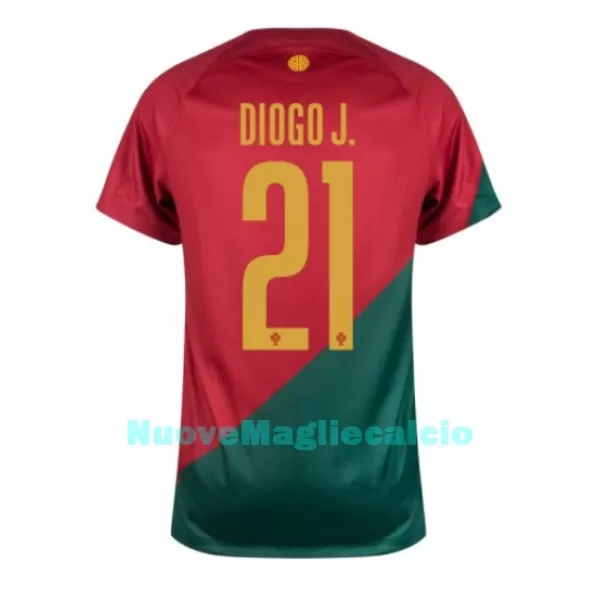 Maglia Portogallo Diogo Jota 21 Uomo Primo Mondiali 2022