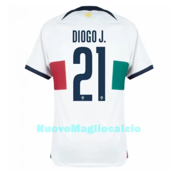 Maglia Portogallo Diogo Jota 21 Uomo Secondo Mondiali 2022