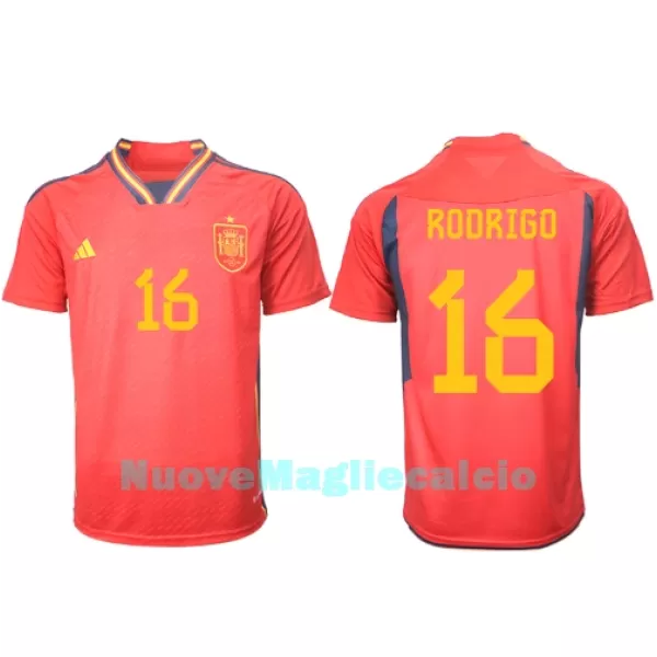 Maglia Spagna Rodri Hernandez 16 Uomo Primo Mondiali 2022