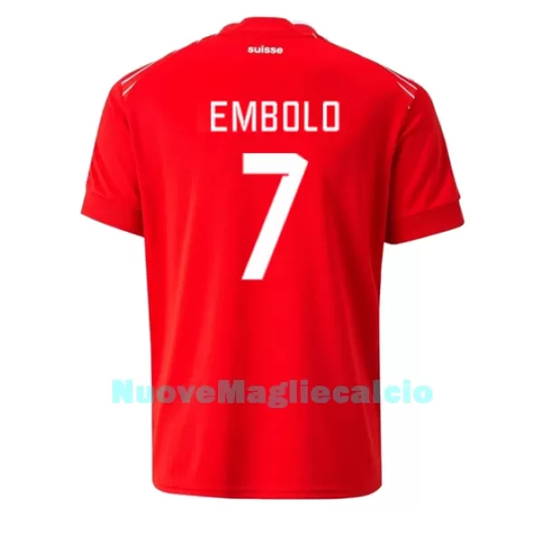 Maglia Svizzera Breel Embolo 7 Uomo Primo Mondiali 2022