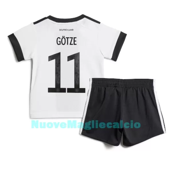 Completo calcio Germania Mario Gotze 11 Bambino Primo Mondiali 2022