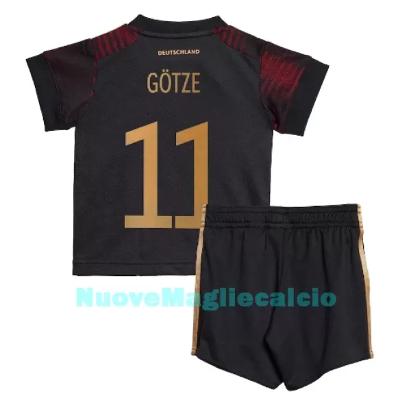 Completo calcio Germania Mario Gotze 11 Bambino Secondo Mondiali 2022