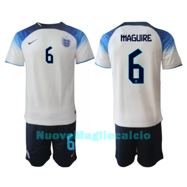 Completo calcio Inghilterra Harry Maguire 6 Bambino Primo Mondiali 2022