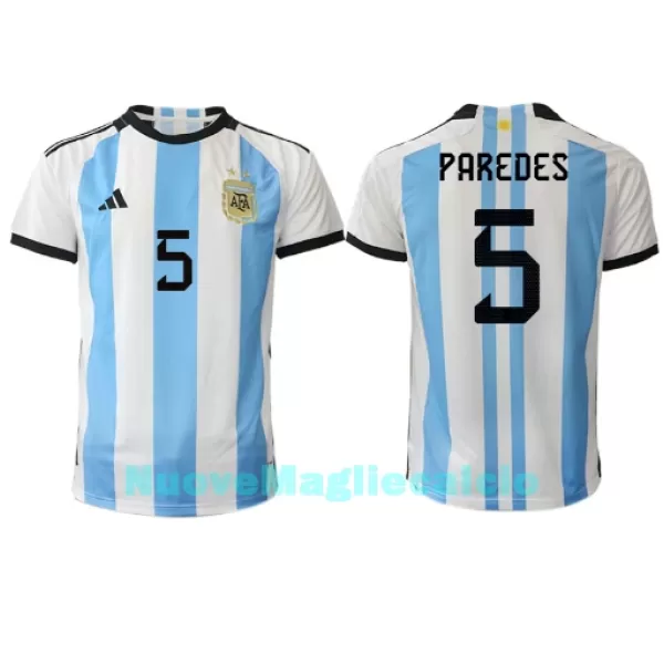 Maglia Argentina Leandro Paredes 5 Uomo Primo Mondiali 2022