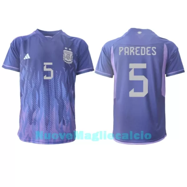 Maglia Argentina Leandro Paredes 5 Uomo Secondo Mondiali 2022