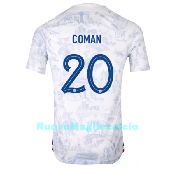 Maglia Francia Kingsley Coman 20 Uomo Secondo Mondiali 2022