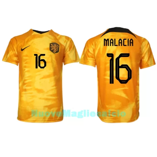 Maglia Olanda Tyrell Malacia 16 Uomo Primo Mondiali 2022