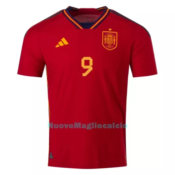 Maglia Spagna GAVI 9 Uomo Primo Mondiali 2022