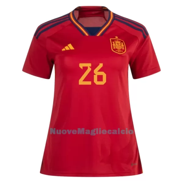 Maglia Spagna PEDRI 26 Donna Primo Mondiali 2022