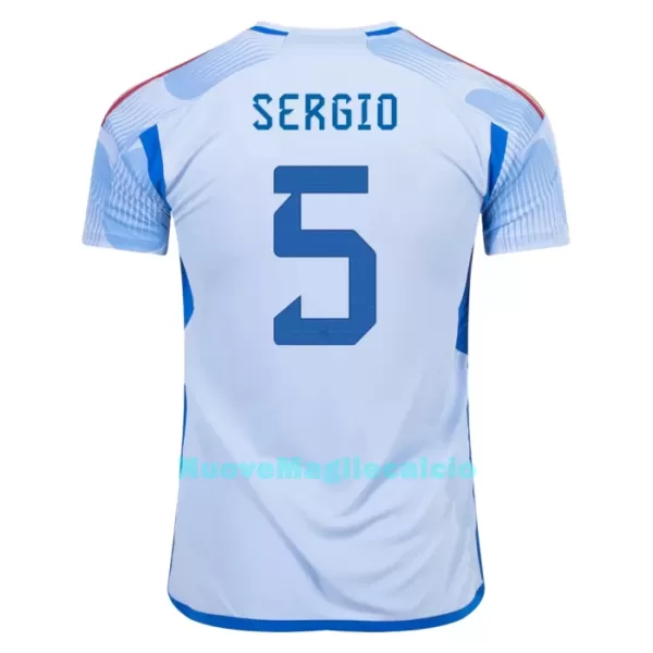 Maglia Spagna SERGIO 5 Uomo Secondo Mondiali 2022