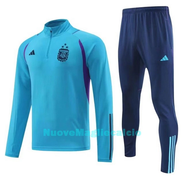 Argentina 3 Stars Felpe da Allenamento Uomo 1/4-Zip 2022-23 Blu