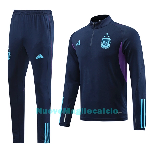 Argentina 3 Stars Royal Felpe da Allenamento Uomo 1/4-Zip 2022-23 Blu