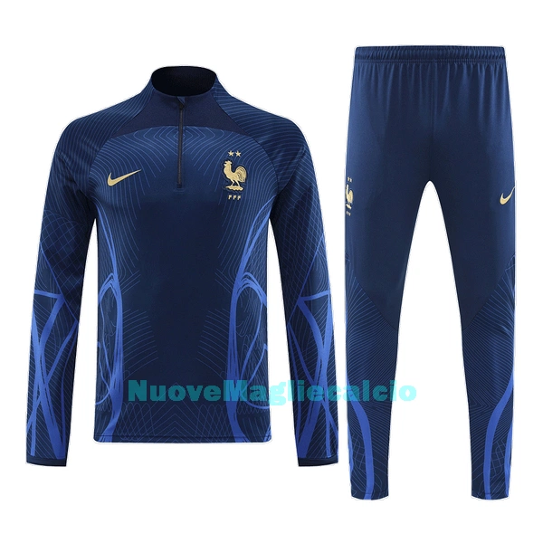 Francia Felpe da Allenamento Uomo 1/4-Zip 2022 Navy