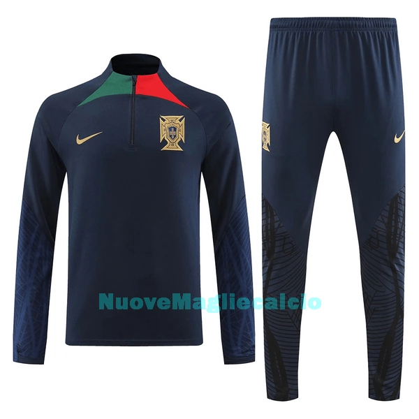 Portogallo Felpe da Allenamento Uomo 1/4-Zip 2022 Nera