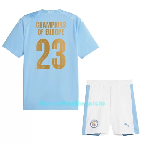 Completo calcio Manchester City Champions of Europe Bambino Primo 2023/24