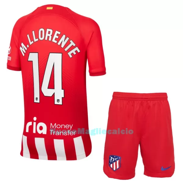 Completo calcio Atlético Madrid M. Llorente 14 Bambino Primo 2023/24