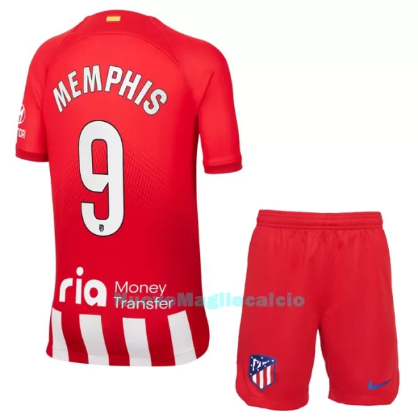 Completo calcio Atlético Madrid Memphis 9 Bambino Primo 2023/24