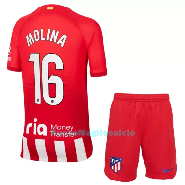 Completo calcio Atlético Madrid Molina 16 Bambino Primo 2023/24