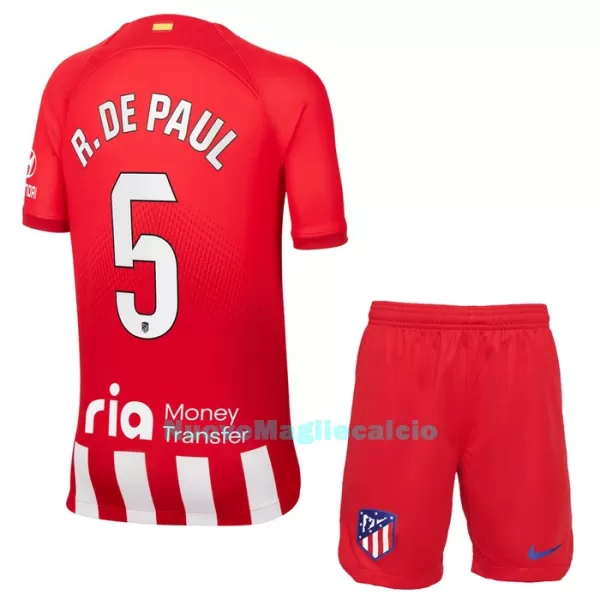 Completo calcio Atlético Madrid R. De Paul 5 Bambino Primo 2023/24