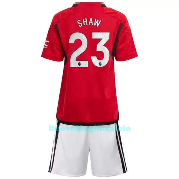 Completo calcio Manchester United Shaw 23 Bambino Primo 2023/24