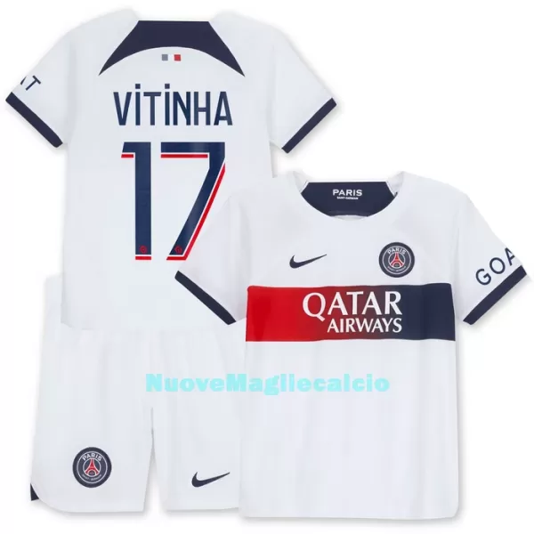 Completo calcio Paris Saint-Germain Vitinha 17 Bambino Secondo 2023/24